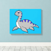 Niedliche Illustration eines Loch Ness Monsters. Leinwanddruck (Insitu (Holzboden))