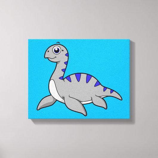 Niedliche Illustration eines Loch Ness Monsters. Leinwanddruck (Vorderseite)