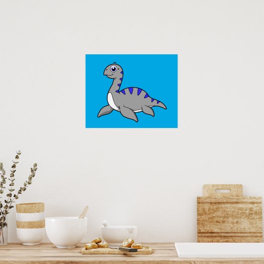 Niedliche Illustration eines Loch Ness Monsters. Poster (Küche)
