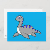 Niedliche Illustration eines Loch Ness Monsters. Postkarte (Vorne/Hinten)