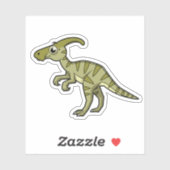 Niedliche Illustration eines Parasaurolophus Dinos Aufkleber (Blatt)