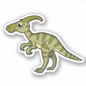 Niedliche Illustration eines Parasaurolophus Dinos Aufkleber (Vorderseite)