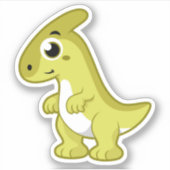 Niedliche Illustration eines Parasaurolophus Dinos Aufkleber (Vorderseite)