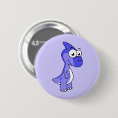 Niedliche Illustration eines Parasaurolophus Dinos Button (Vorne & Hinten)