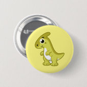 Niedliche Illustration eines Parasaurolophus Dinos Button (Vorne & Hinten)