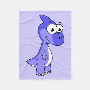 Niedliche Illustration eines Parasaurolophus Dinos Fleecedecke
