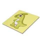 Niedliche Illustration eines Parasaurolophus Dinos Fliese (Seite)