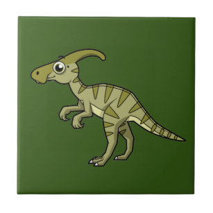 Niedliche Illustration eines Parasaurolophus Dinos Fliese
