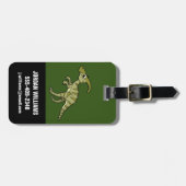 Niedliche Illustration eines Parasaurolophus Dinos Gepäckanhänger (Vorderseite horizontal)