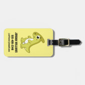 Niedliche Illustration eines Parasaurolophus Dinos Gepäckanhänger (Vorderseite horizontal)