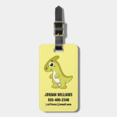 Niedliche Illustration eines Parasaurolophus Dinos Gepäckanhänger (Vorderseite vertikal)