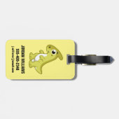 Niedliche Illustration eines Parasaurolophus Dinos Gepäckanhänger (Rückseite horizontal)