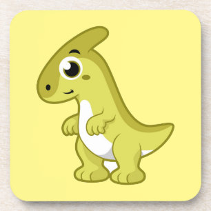 Niedliche Illustration eines Parasaurolophus Dinos Getränkeuntersetzer