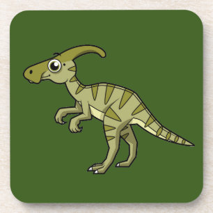 Niedliche Illustration eines Parasaurolophus Dinos Getränkeuntersetzer