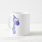Niedliche Illustration eines Parasaurolophus Dinos Kaffeetasse (Vorderseite Links)