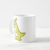 Niedliche Illustration eines Parasaurolophus Dinos Kaffeetasse (Vorderseite Links)