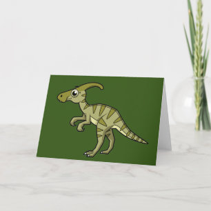 Niedliche Illustration eines Parasaurolophus Dinos Karte