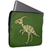 Niedliche Illustration eines Parasaurolophus Dinos Laptopschutzhülle (Vorne Rechts)
