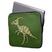 Niedliche Illustration eines Parasaurolophus Dinos Laptopschutzhülle (Vorderseite Links)
