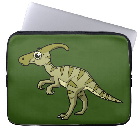 Niedliche Illustration eines Parasaurolophus Dinos Laptopschutzhülle (Vorderseite)