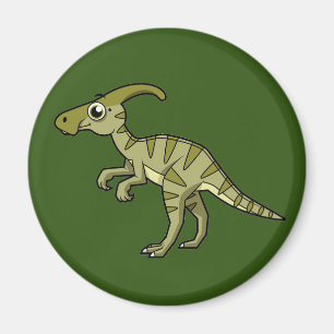Niedliche Illustration eines Parasaurolophus Dinos Magnet