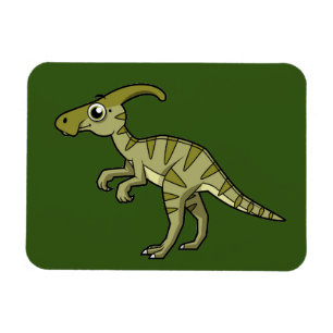 Niedliche Illustration eines Parasaurolophus Dinos Magnet