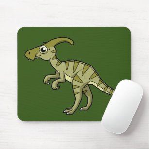 Niedliche Illustration eines Parasaurolophus Dinos Mousepad