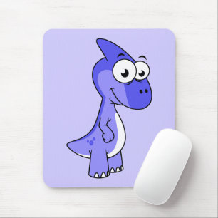 Niedliche Illustration eines Parasaurolophus Dinos Mousepad