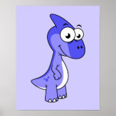 Niedliche Illustration eines Parasaurolophus Dinos Poster (Vorne)