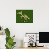 Niedliche Illustration eines Parasaurolophus Dinos Poster (Heimbüro)