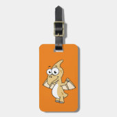 Niedliche Illustration eines Pterodaktyls. 2 Gepäckanhänger (Vorderseite vertikal)