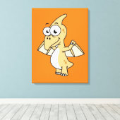 Niedliche Illustration eines Pterodaktyls. 2 Leinwanddruck (Insitu (Holzboden))