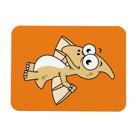 Niedliche Illustration eines Pterodaktyls. 2 Magnet (Horizontal)
