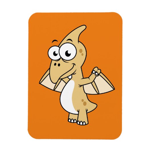 Niedliche Illustration eines Pterodaktyls. 2 Magnet (Vertikal)
