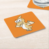 Niedliche Illustration eines Pterodaktyls. 2 Rechteckiger Pappuntersetzer (angewinkelt)