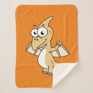 Niedliche Illustration eines Pterodaktyls. 2 Sherpadecke