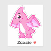 Niedliche Illustration eines Pterodaktyls. Aufkleber (Blatt)