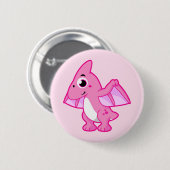 Niedliche Illustration eines Pterodaktyls. Button (Vorne & Hinten)