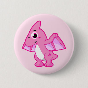 Niedliche Illustration eines Pterodaktyls. Button