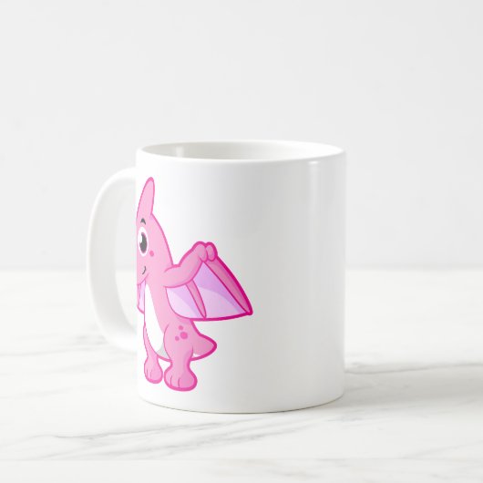 Niedliche Illustration eines Pterodaktyls. Kaffeetasse (Vorderseite Links)