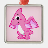 Niedliche Illustration eines Pterodaktyls. Ornament Aus Metall (Vorne)