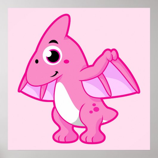 Niedliche Illustration eines Pterodaktyls. Poster (Vorne)