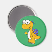 Niedliche Illustration eines Spinosauriers. 2 Magnet (Vorderseite/Rückseite)