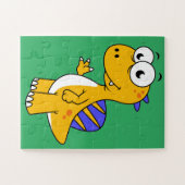 Niedliche Illustration eines Spinosauriers. 2 Puzzle (Horizontal)