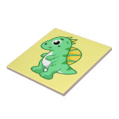 Niedliche Illustration eines Spinosauriers. Fliese (Seite)