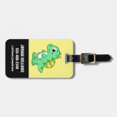 Niedliche Illustration eines Spinosauriers. Gepäckanhänger (Vorderseite horizontal)