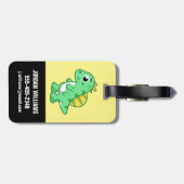 Niedliche Illustration eines Spinosauriers. Gepäckanhänger (Rückseite horizontal)