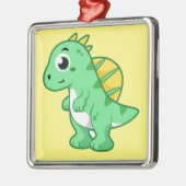 Niedliche Illustration eines Spinosauriers. Ornament Aus Metall (Links)