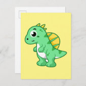 Niedliche Illustration eines Spinosauriers. Postkarte (Vorne/Hinten)