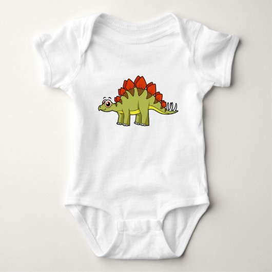 Niedliche Illustration eines Stegosaurus Dinosauri Baby Strampler (Vorderseite)
